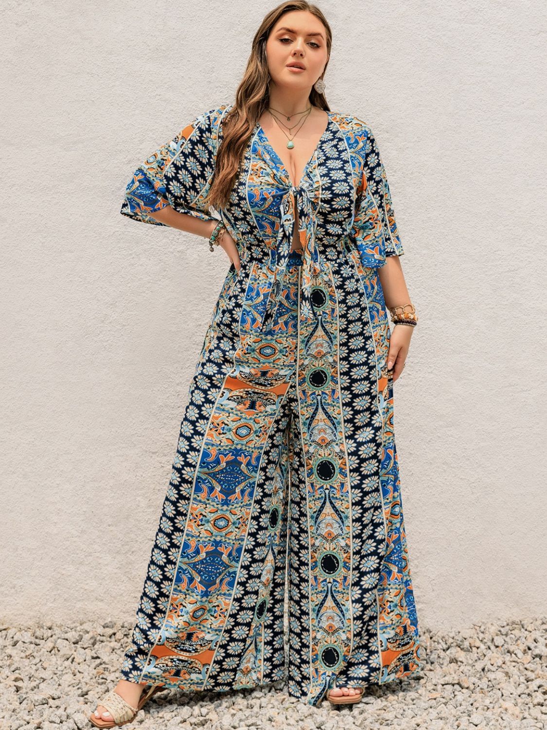 Eastern Vibes Plus Size Wide Leg Jumpsuit (2 Variants)