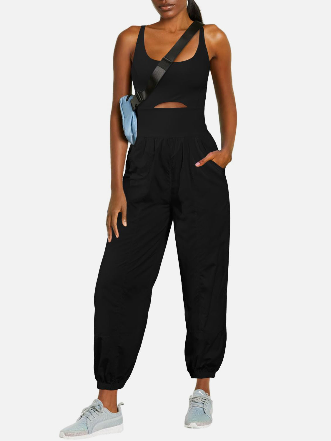 Cutout Scoop Neck Wide Strap Jumpsuit (9 Variants)