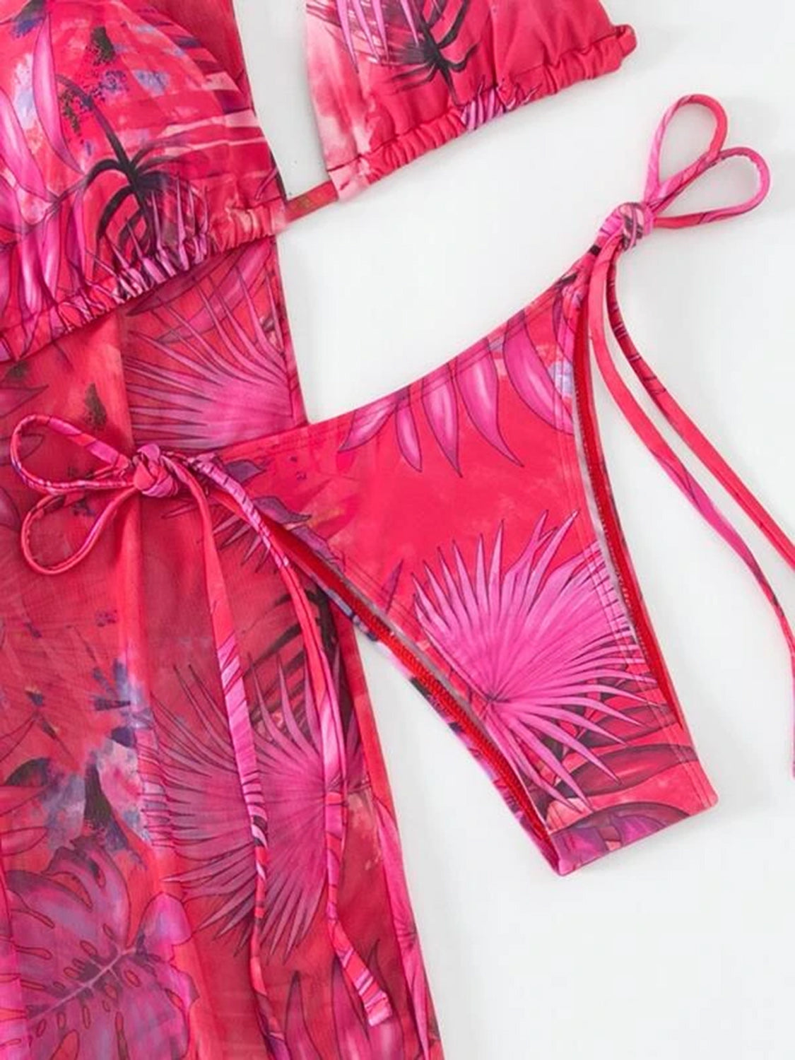 Tropical Three-Piece Triangle Top Swim Set (6 Variants)