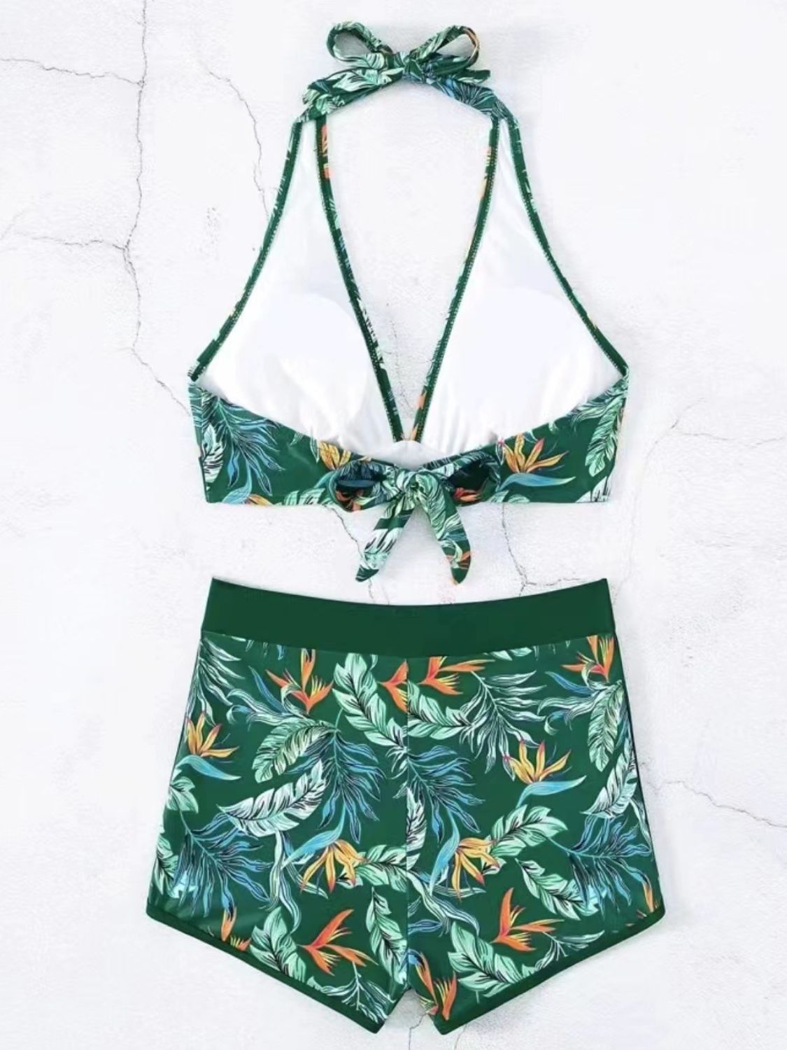 Printed Halter Neck Two-Piece Swim Set (3 Variants)