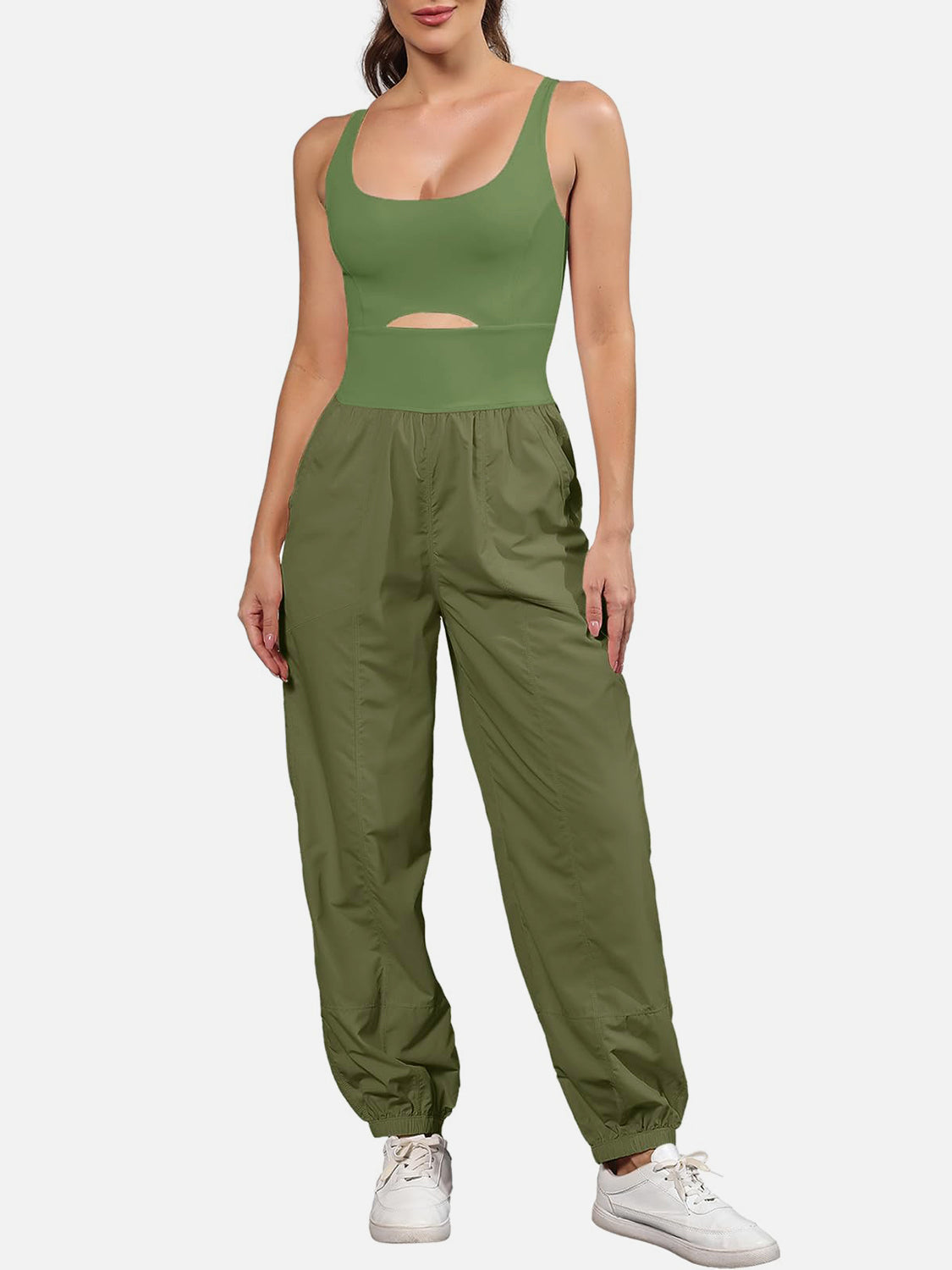 Cutout Scoop Neck Wide Strap Jumpsuit (9 Variants)