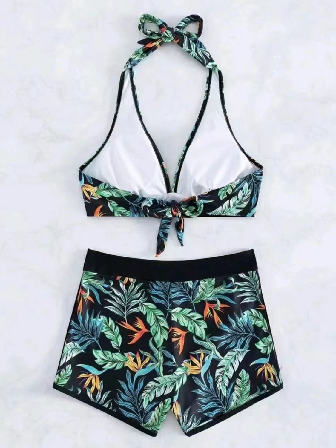 Printed Halter Neck Two-Piece Swim Set (3 Variants)