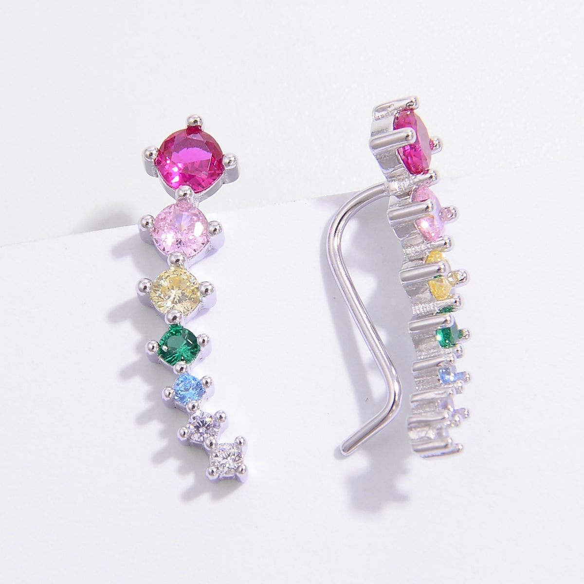 Rainbow Jewels Sterling Silver Zircon Earrings