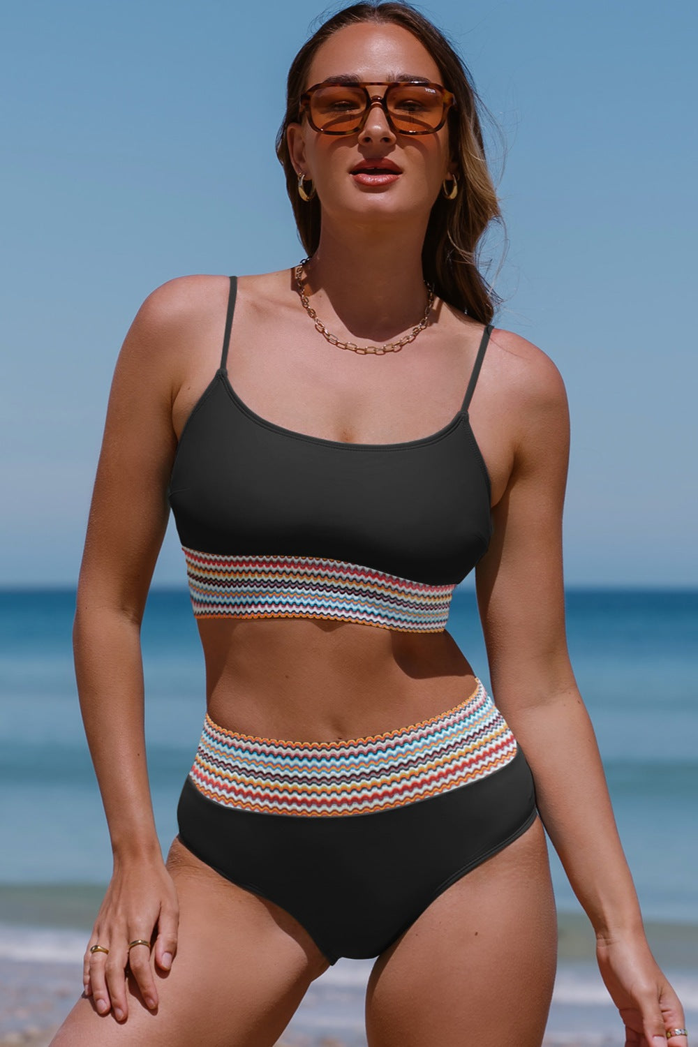 Scoop Neck Spaghetti Strap Two-Piece Swim Set (2 Variants)