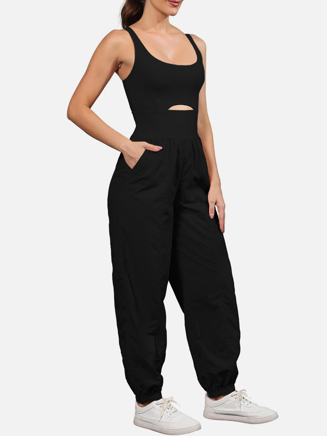 Cutout Scoop Neck Wide Strap Jumpsuit (9 Variants)