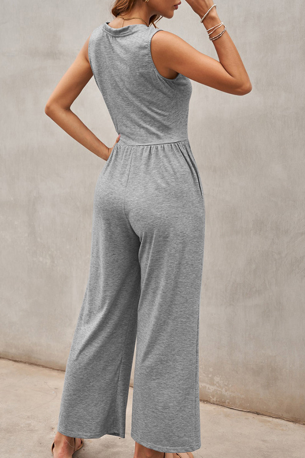 Full Size Scoop Neck Wide Strap Jumpsuit (4 Variants)