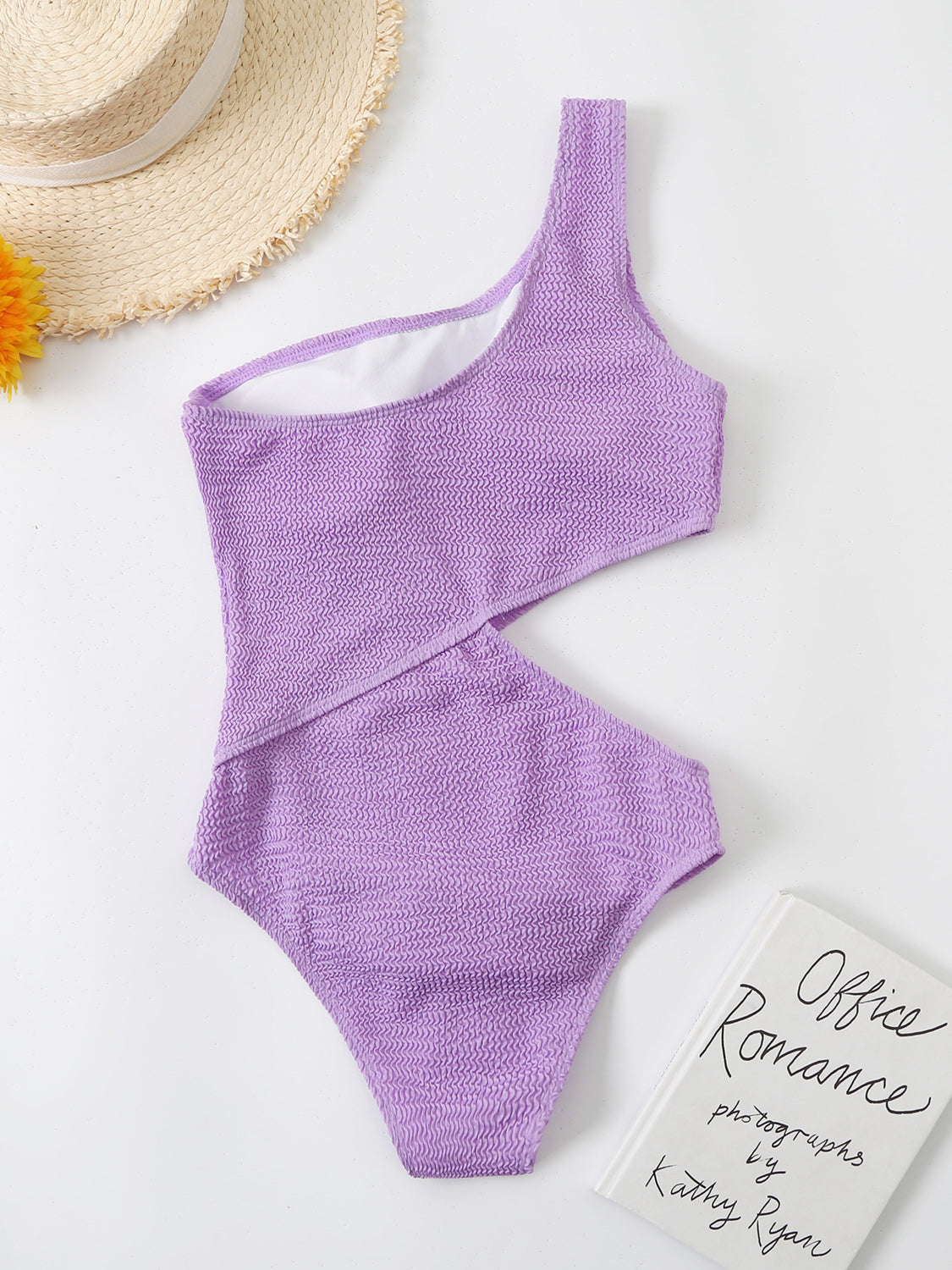 Cutout One Shoulder One-Piece Swimwear (5 Variants)