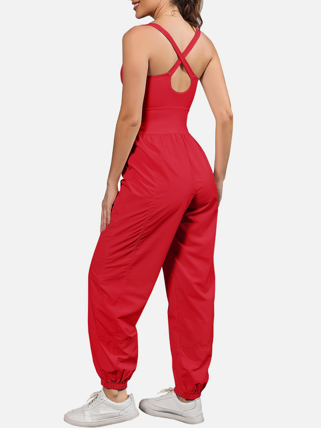 Cutout Scoop Neck Wide Strap Jumpsuit (9 Variants)