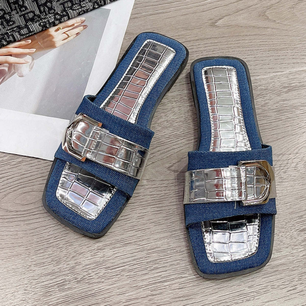 Buckle Trim Open Toe Sandals (3 Variants)