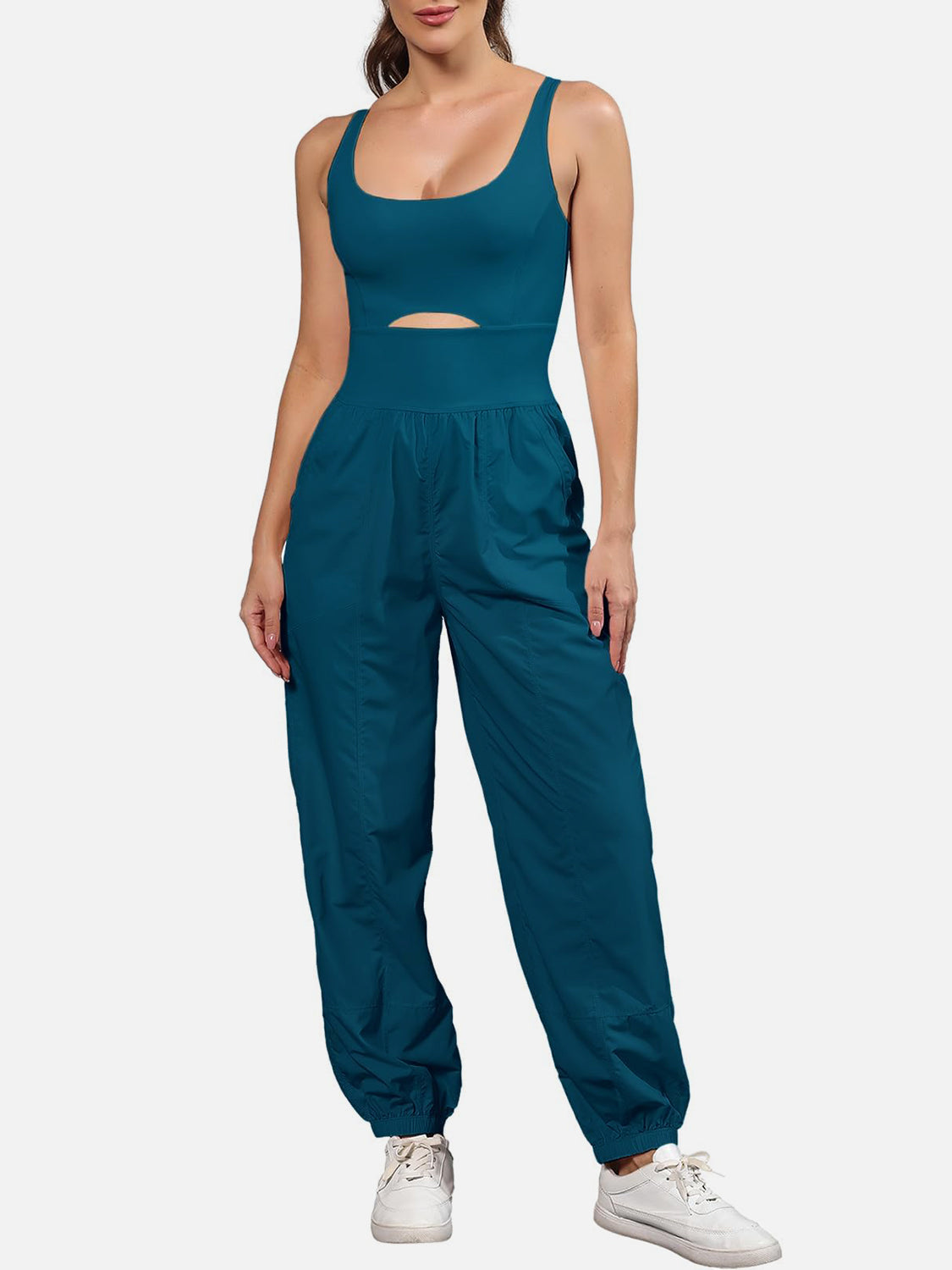 Cutout Scoop Neck Wide Strap Jumpsuit (9 Variants)