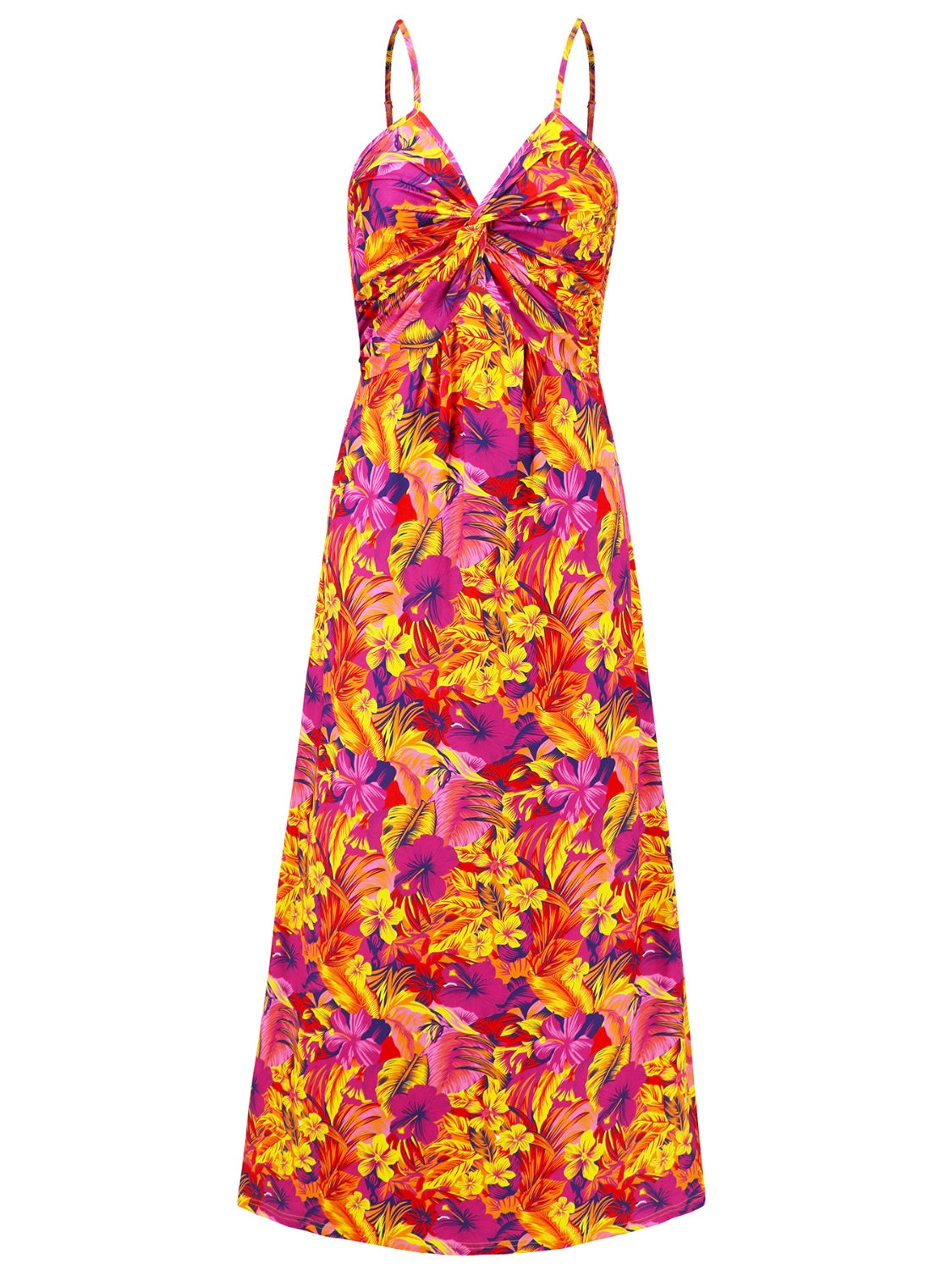 Hawaiian Print Twisted Printed V-Neck Cami Dress (8 Variants)