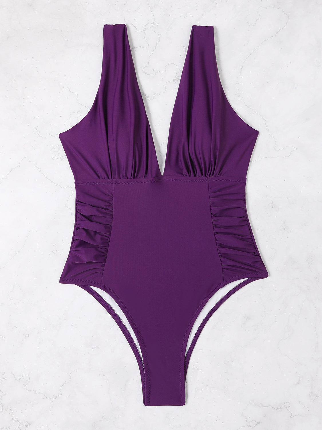 Plunge Wide Strap One-Piece Swimsuit (3 Variants)