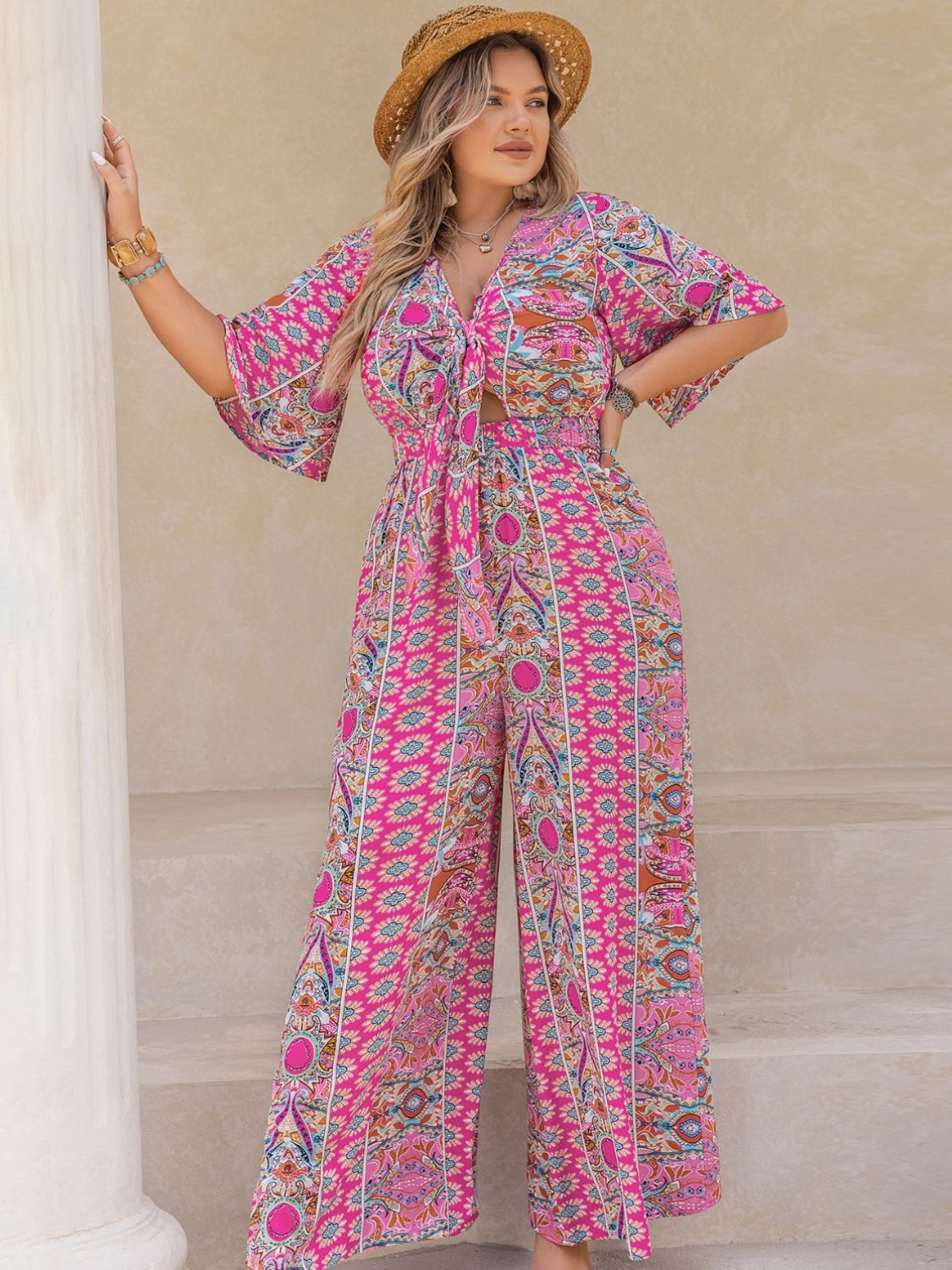 Eastern Vibes Plus Size Wide Leg Jumpsuit (2 Variants)