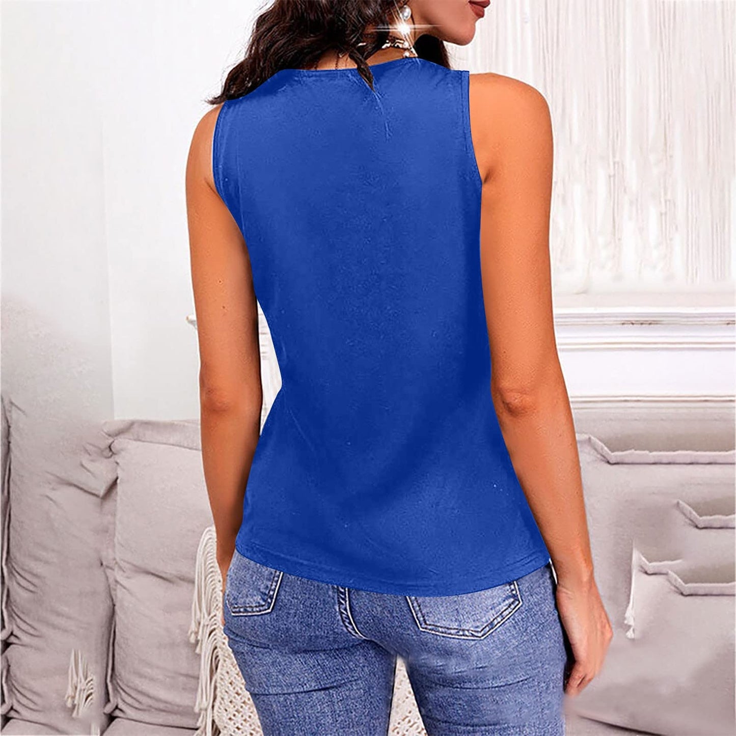 Full Size V-Neck Wide Strap Tank (4 Variants)