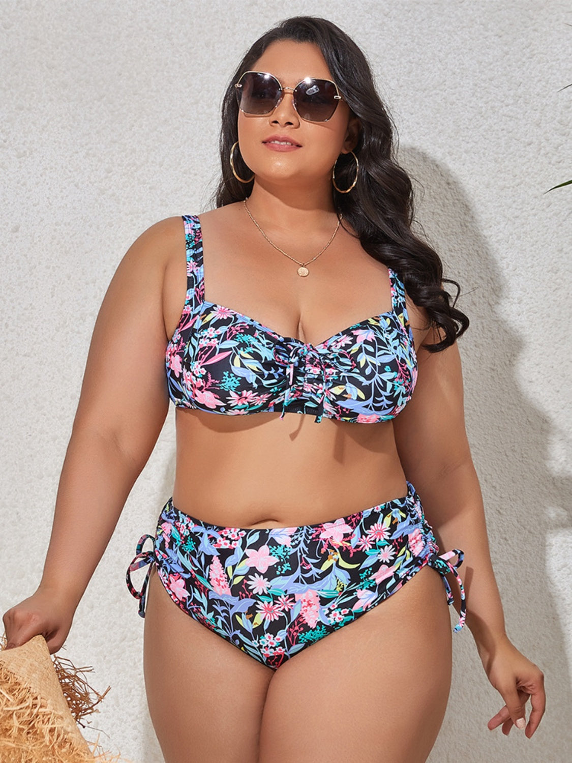 Plus Size Printed Wide Strap Two-Piece Swim Suit (9 Variants)