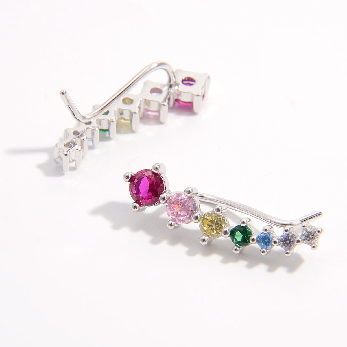 Rainbow Jewels Sterling Silver Zircon Earrings