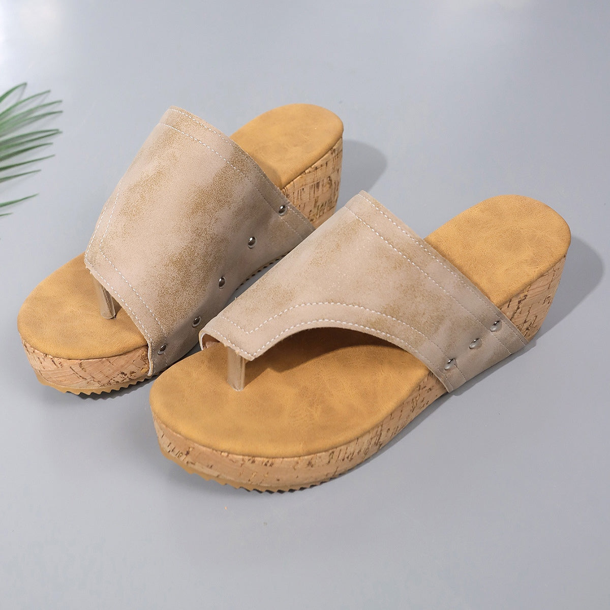 Wrapped Toe Studded Wedge Sandals (3 Variants)