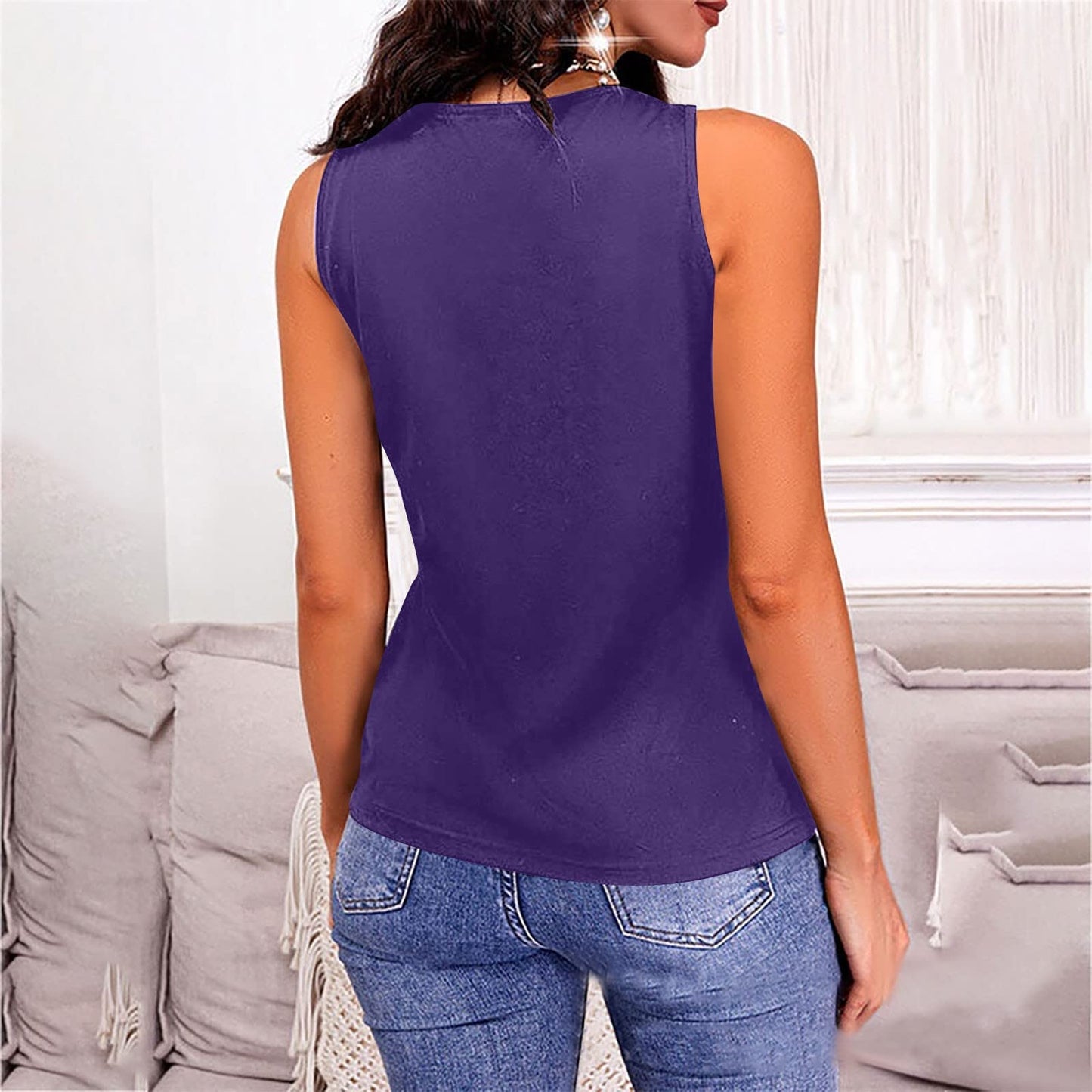 Full Size V-Neck Wide Strap Tank (4 Variants)