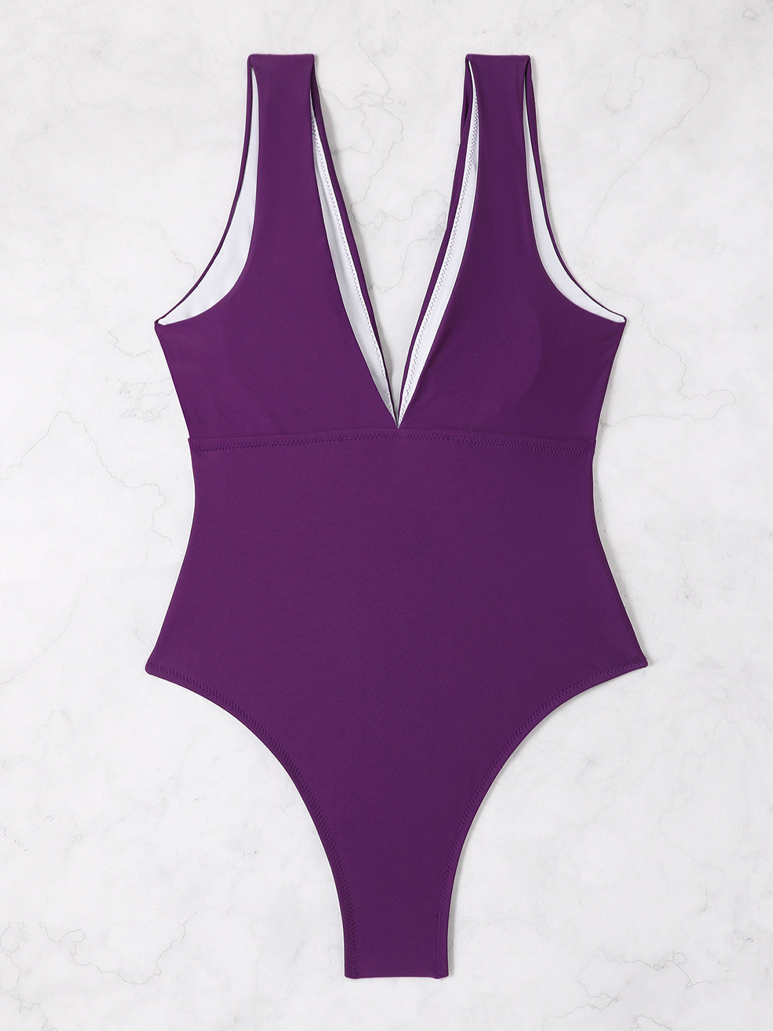 Plunge Wide Strap One-Piece Swimsuit (3 Variants)