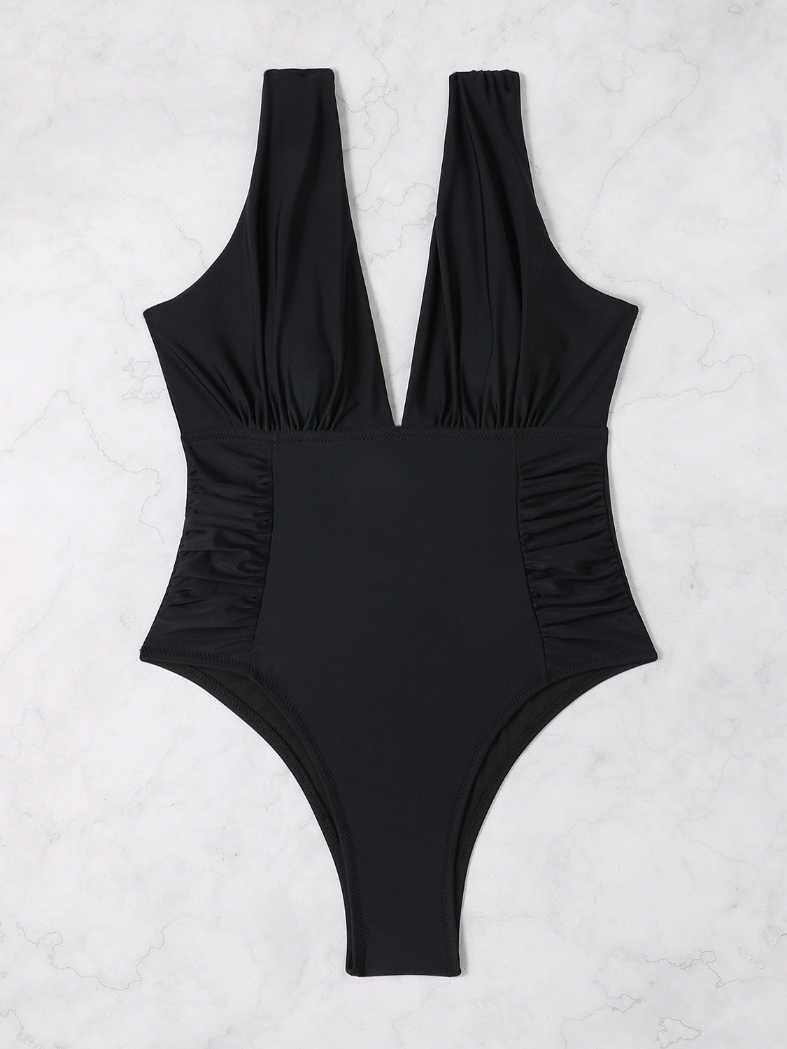 Plunge Wide Strap One-Piece Swimsuit (3 Variants)