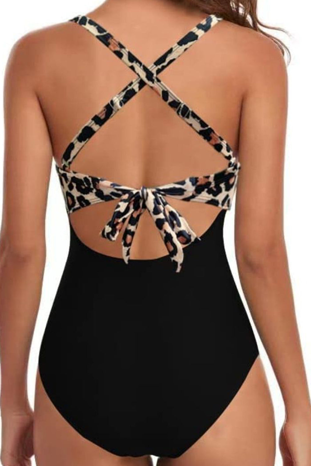 Tied Crisscross Cutout One-Piece Swimwear (2 Variants)