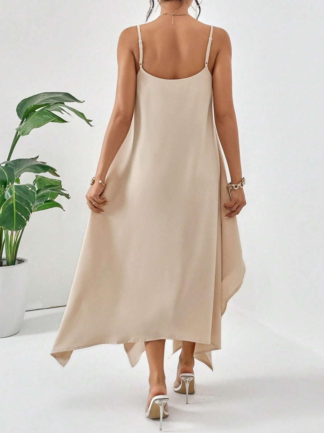 Scoop Neck Midi Cami Dress (2 Variants)