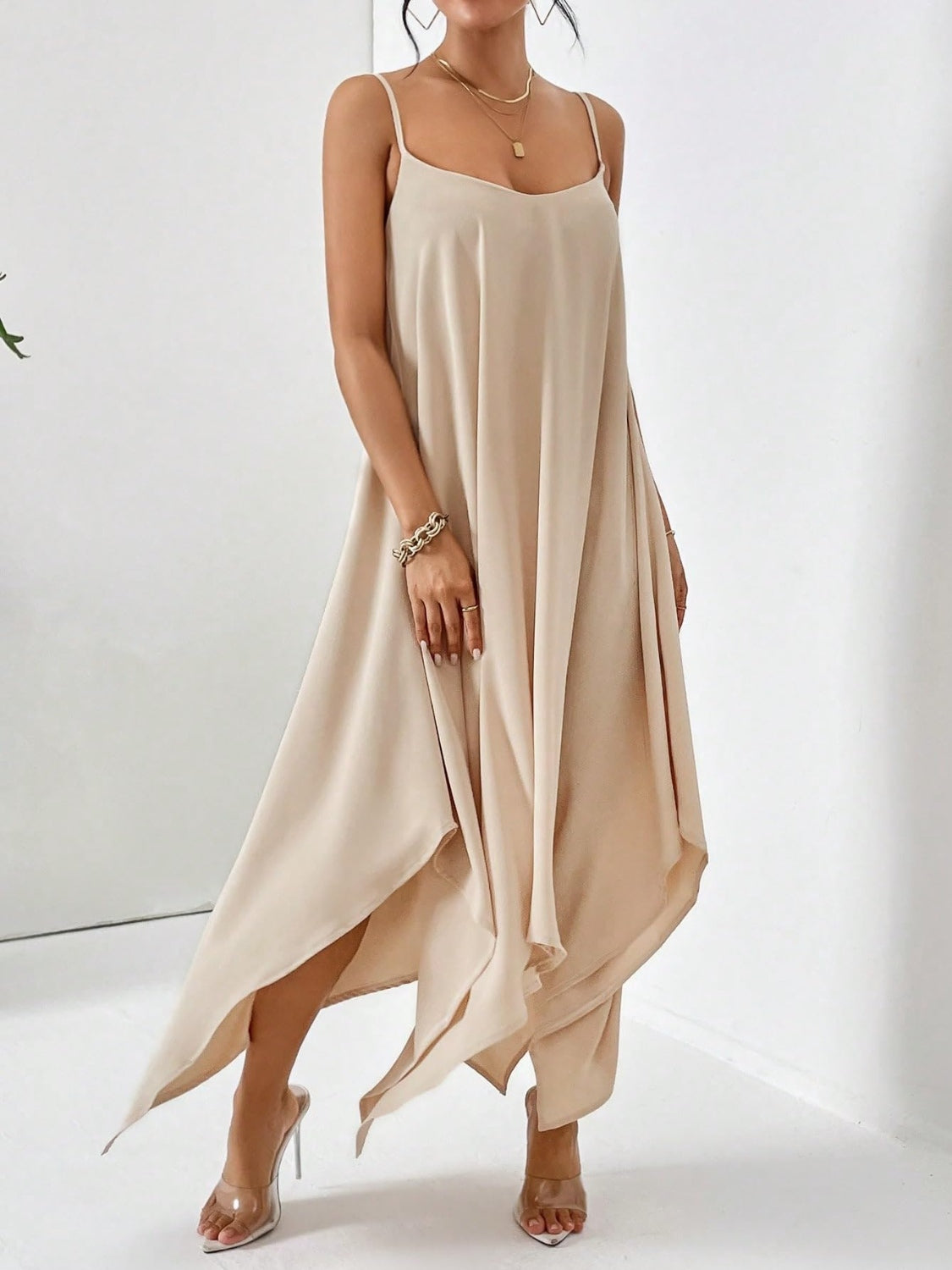 Scoop Neck Midi Cami Dress (2 Variants)