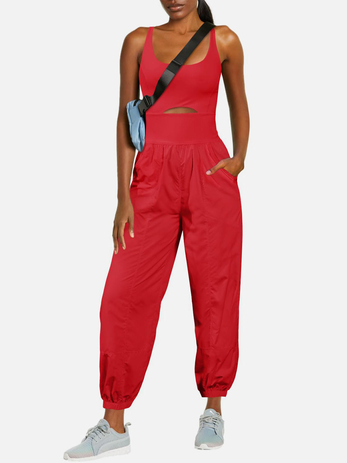 Cutout Scoop Neck Wide Strap Jumpsuit (9 Variants)