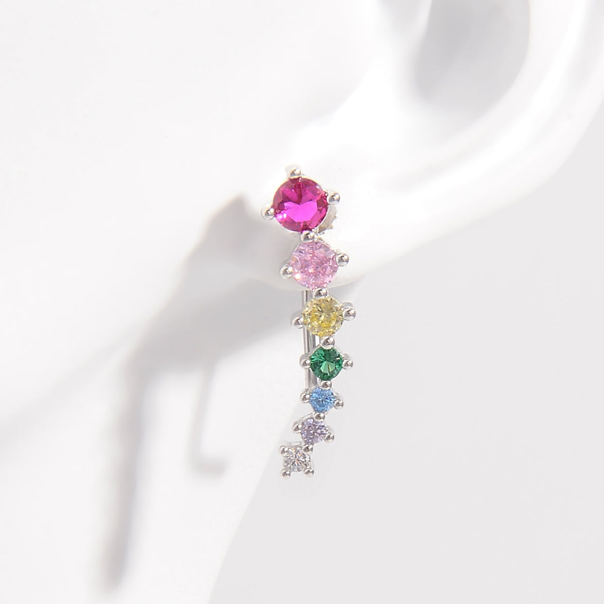 Rainbow Jewels Sterling Silver Zircon Earrings