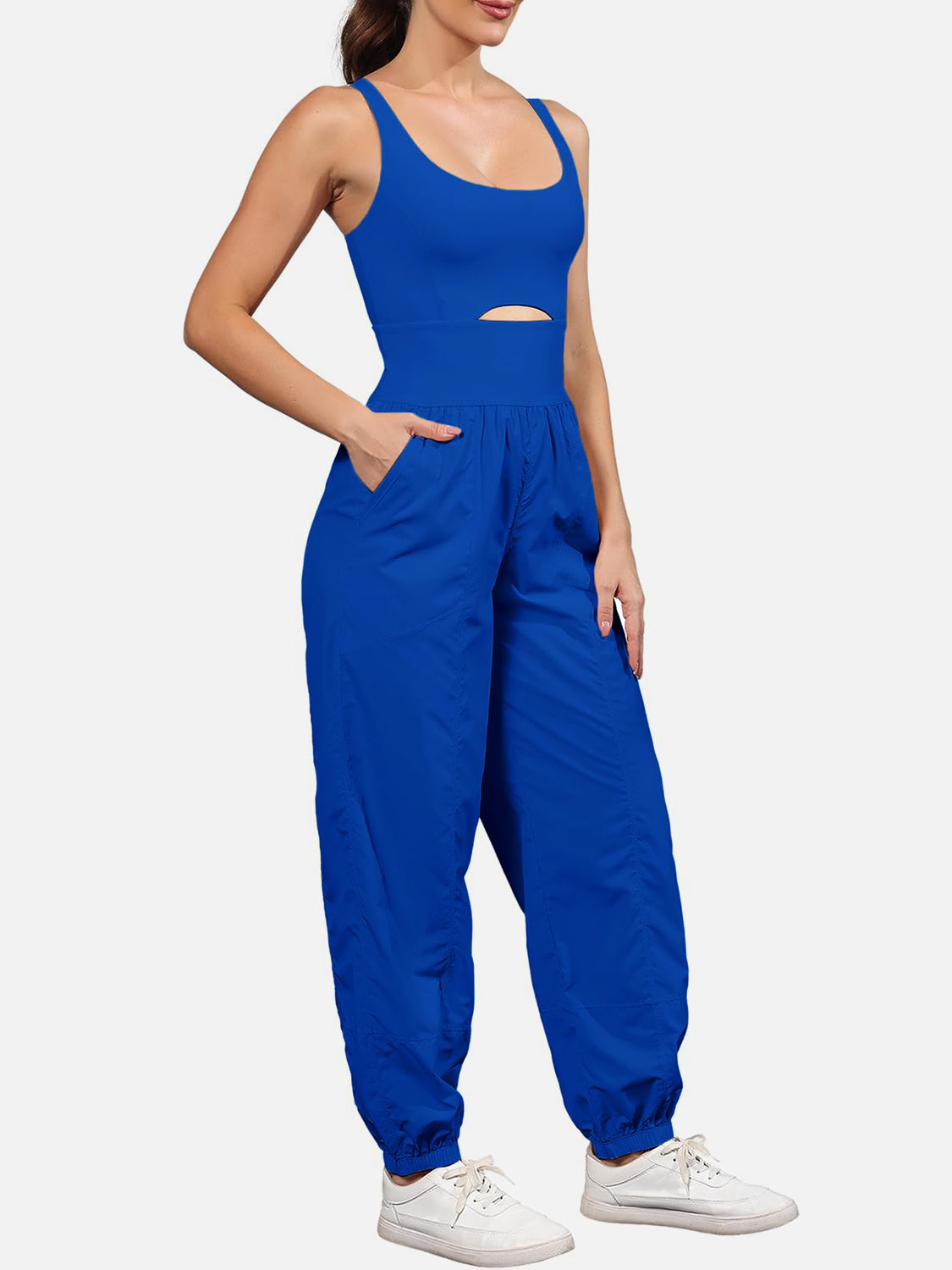 Cutout Scoop Neck Wide Strap Jumpsuit (9 Variants)