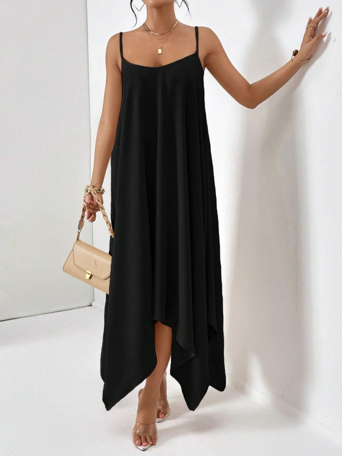 Scoop Neck Midi Cami Dress (2 Variants)