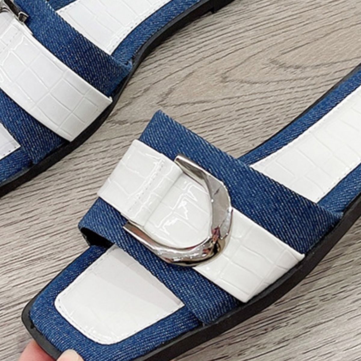 Buckle Trim Open Toe Sandals (3 Variants)