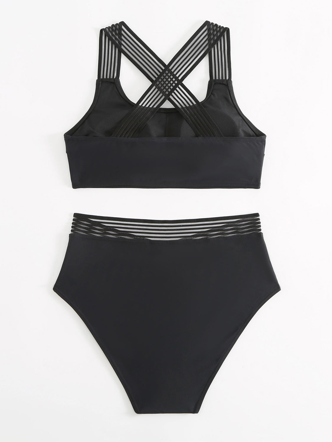 Crisscross Wide Strap Two-Piece Swim Set (2 Variants)