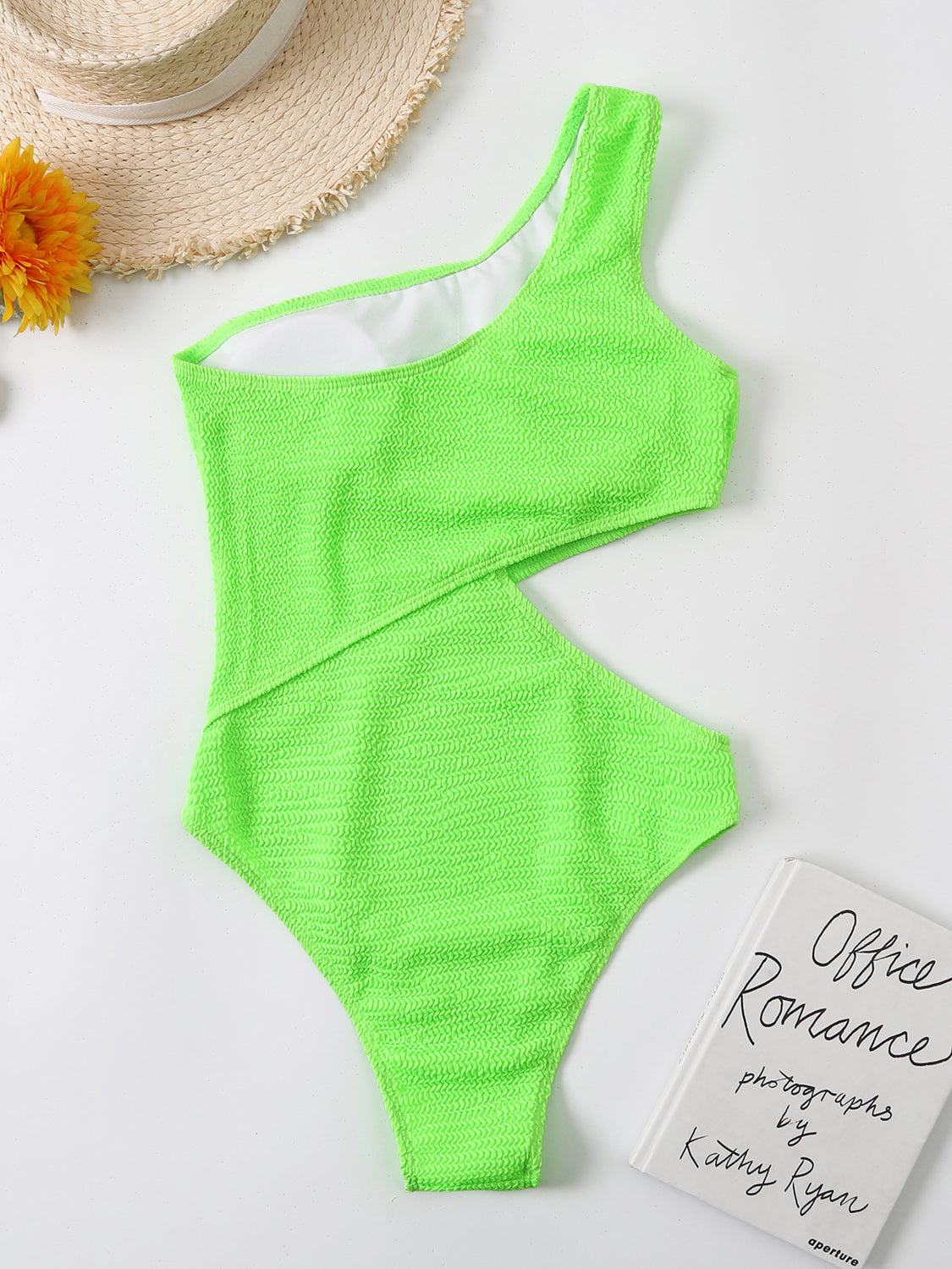 Cutout One Shoulder One-Piece Swimwear (5 Variants)