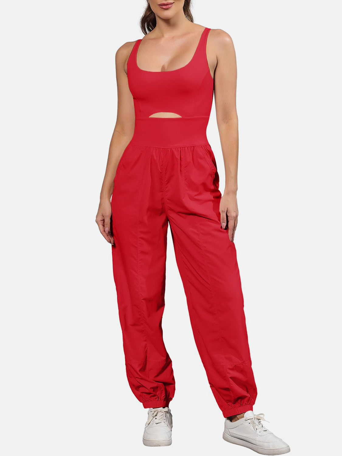 Cutout Scoop Neck Wide Strap Jumpsuit (9 Variants)