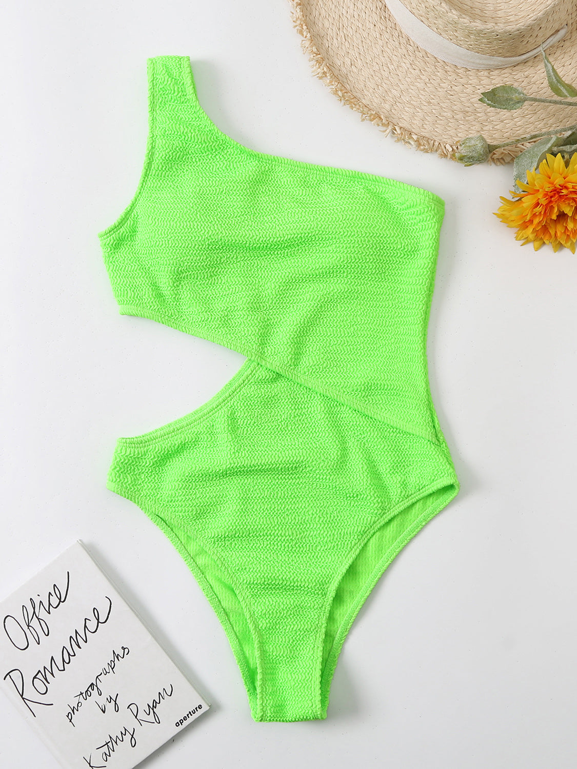 Cutout One Shoulder One-Piece Swimwear (5 Variants)