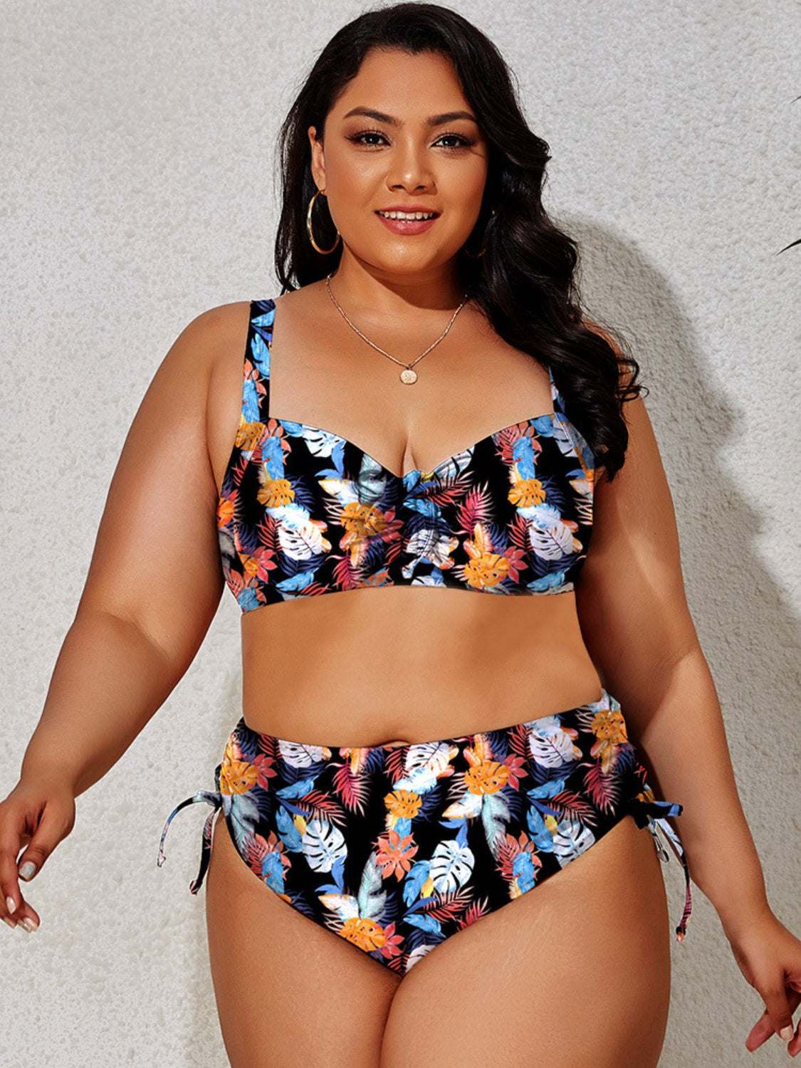 Plus Size Printed Wide Strap Two-Piece Swim Suit (9 Variants)