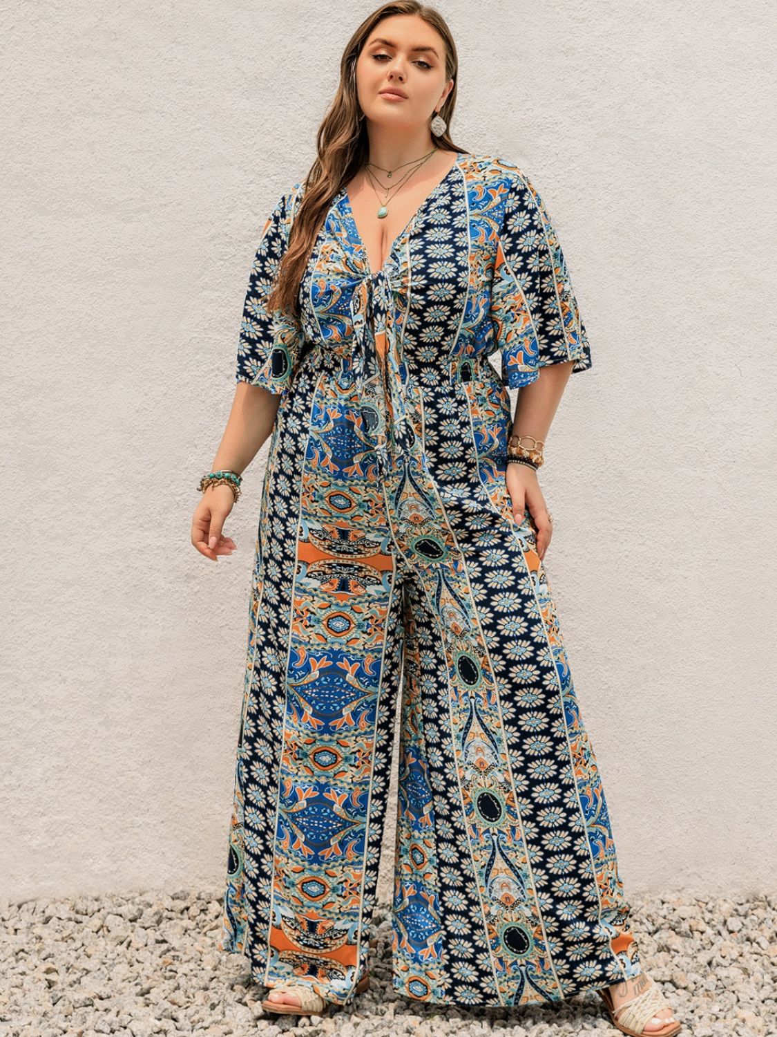 Eastern Vibes Plus Size Wide Leg Jumpsuit (2 Variants)