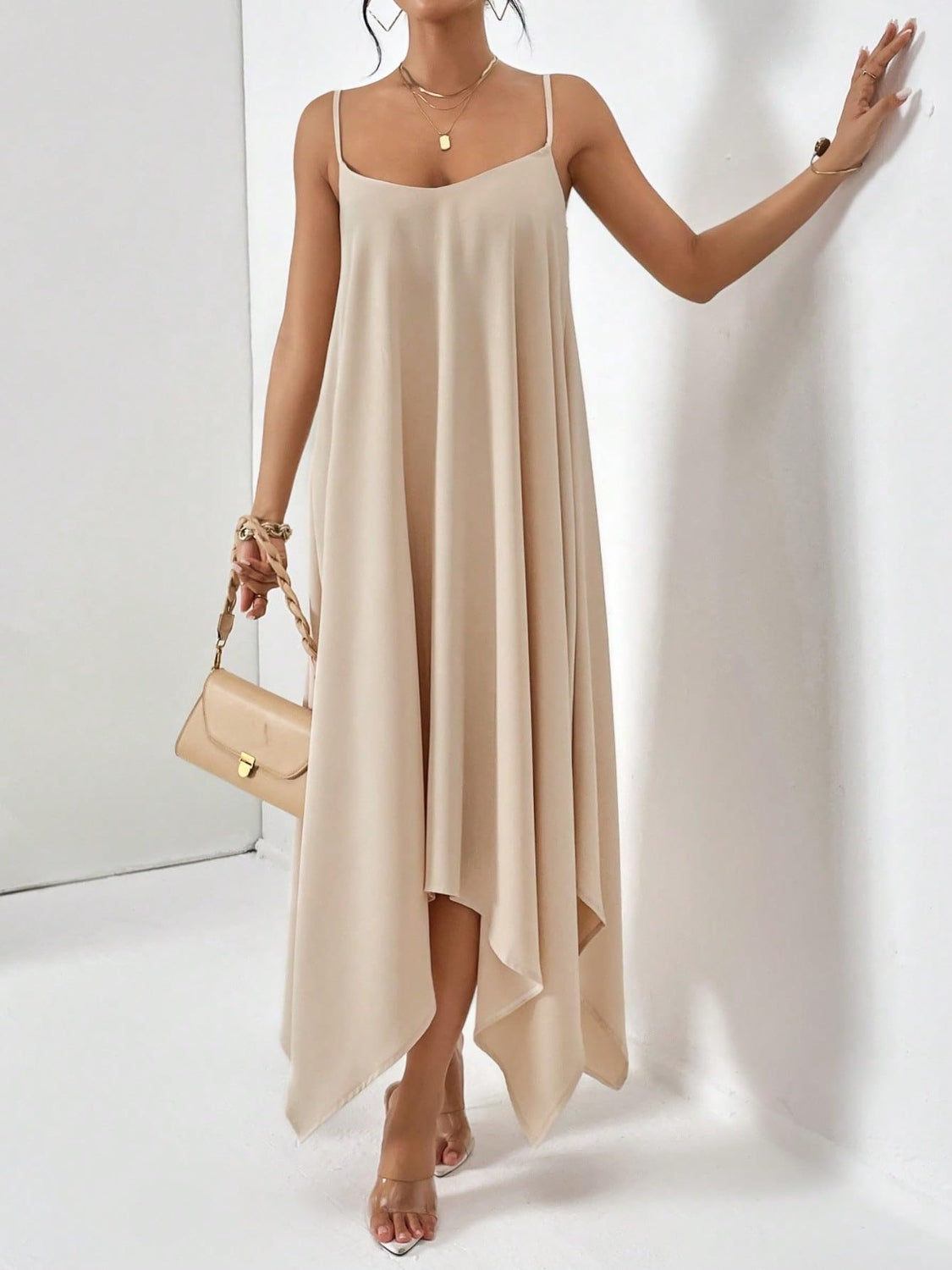 Scoop Neck Midi Cami Dress (2 Variants)