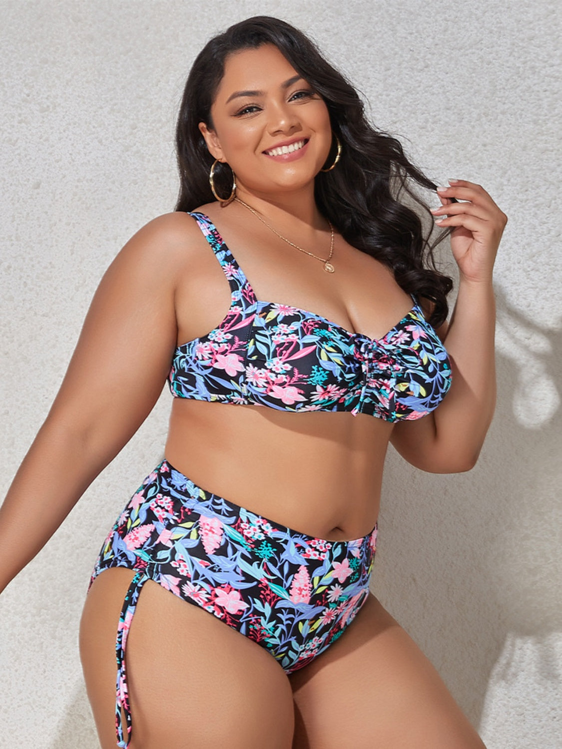 Plus Size Printed Wide Strap Two-Piece Swim Suit (9 Variants)