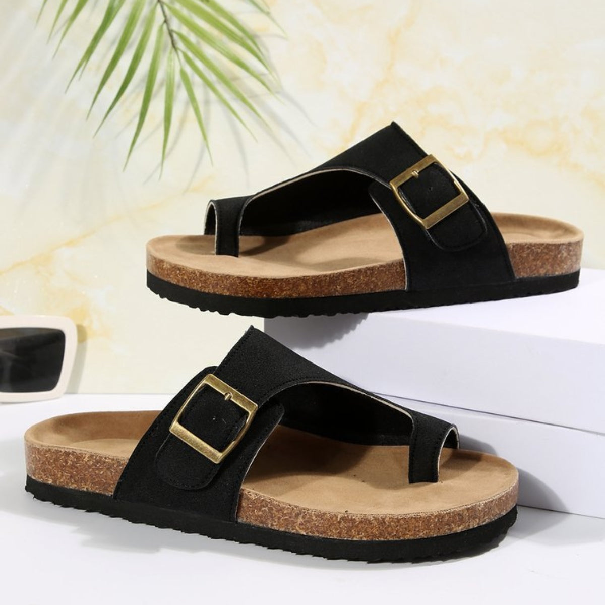 Open Toe Buckle Sandals (3 Variants)