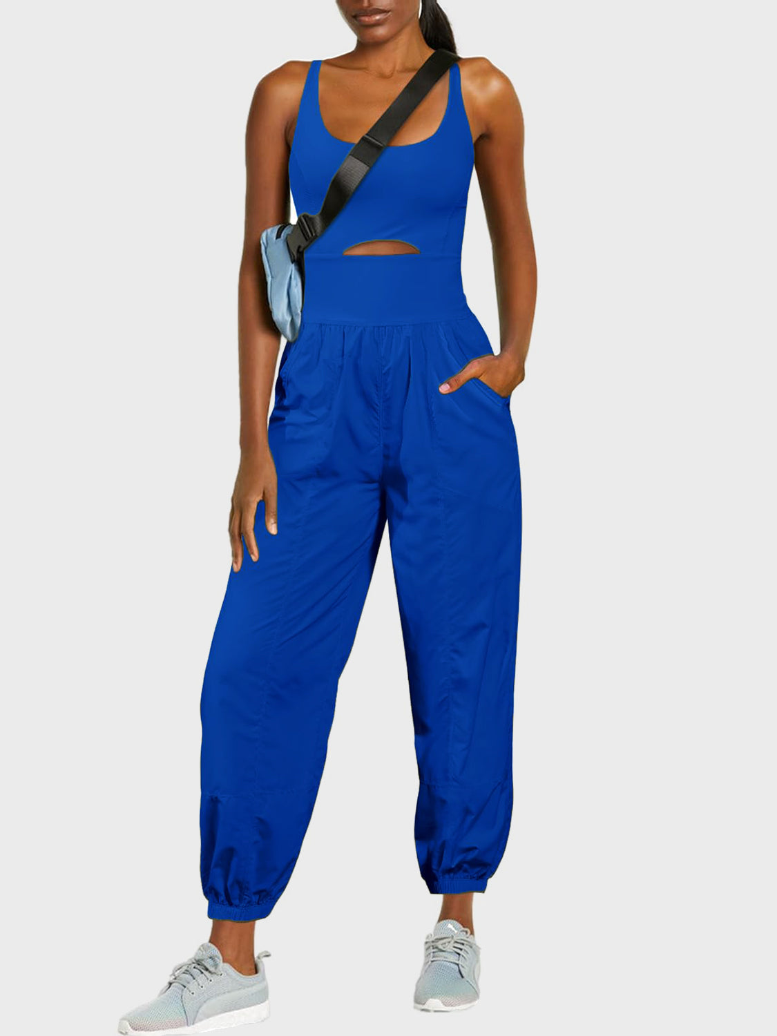 Cutout Scoop Neck Wide Strap Jumpsuit (9 Variants)