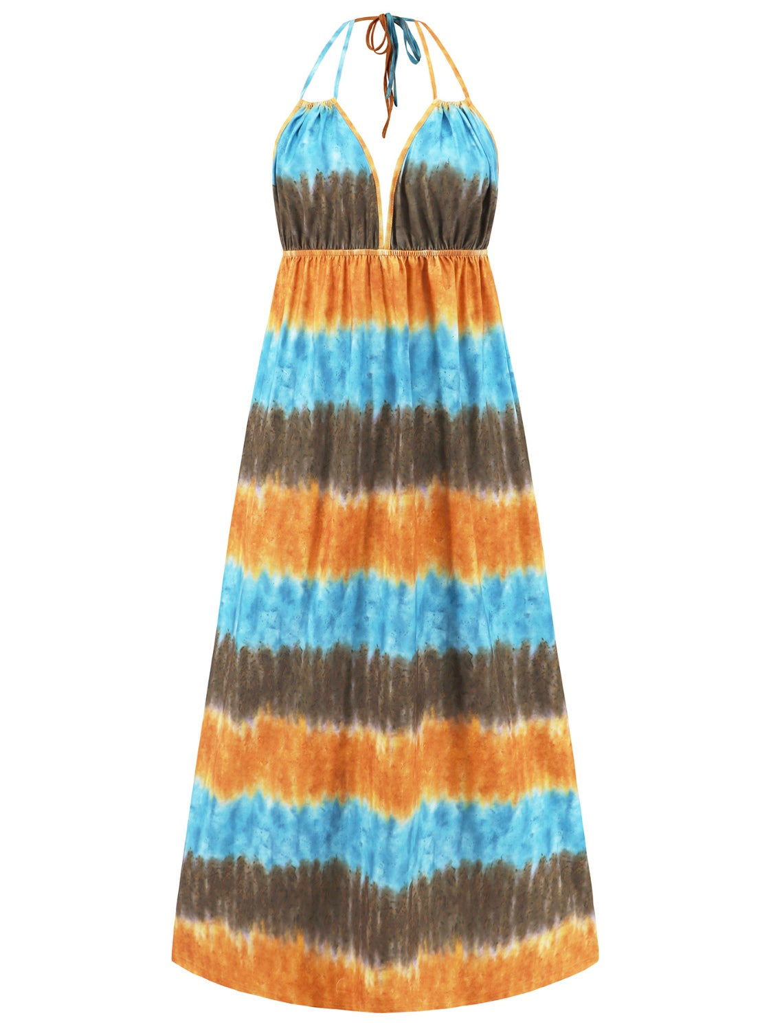 Tie-Dye Halter Neck Sleeveless Dress (3 Variants)