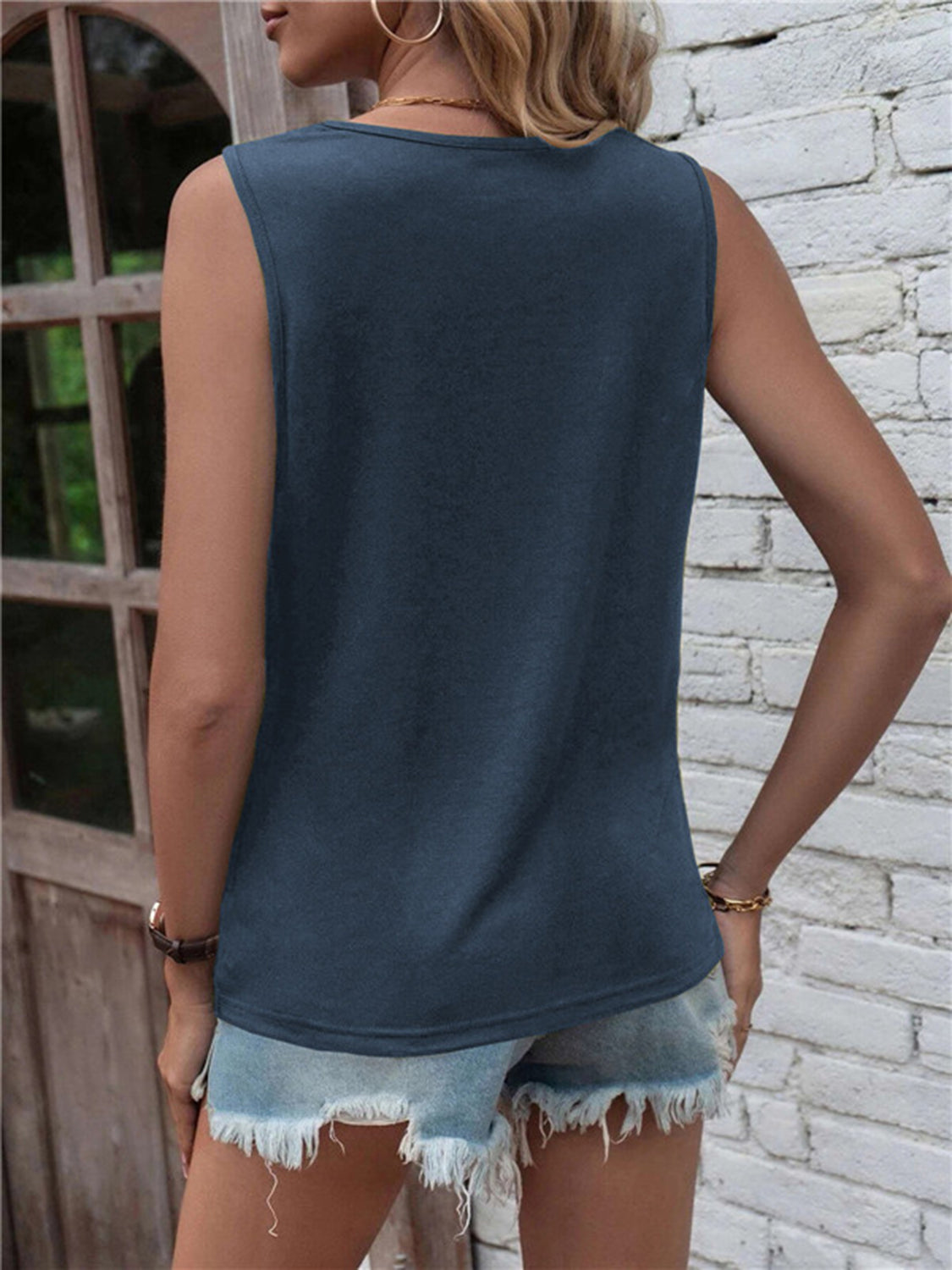 Cutout Twisted Round Neck Tank (4 Variants)