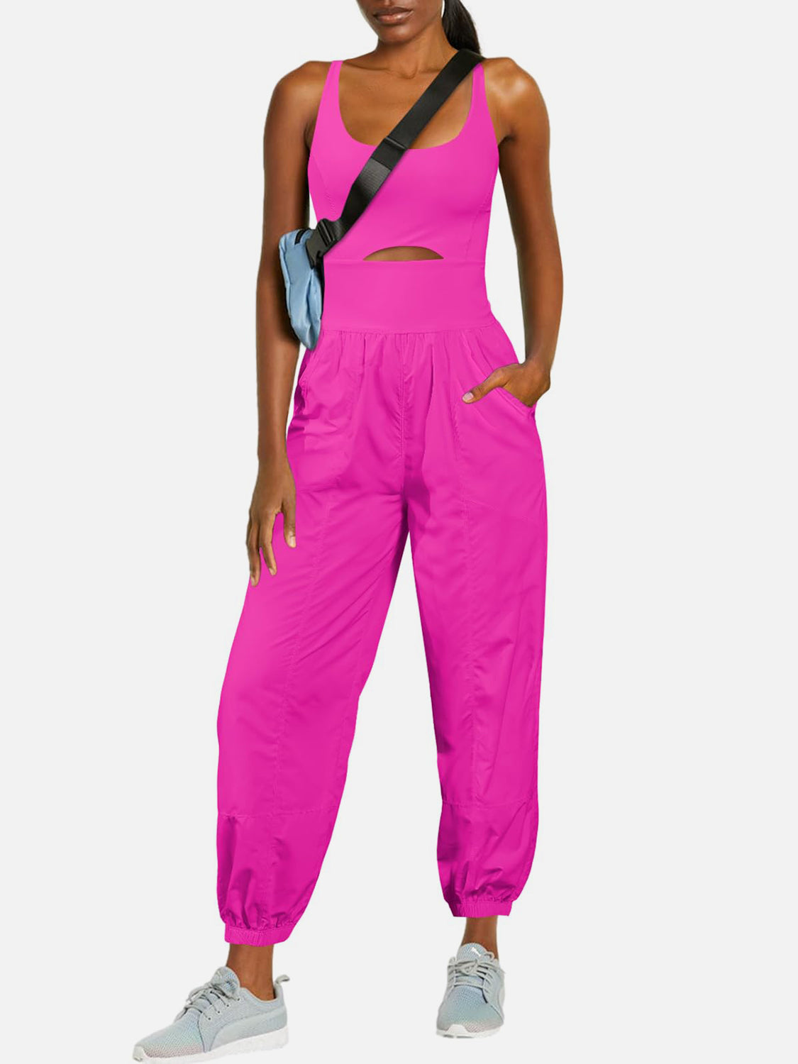 Cutout Scoop Neck Wide Strap Jumpsuit (9 Variants)