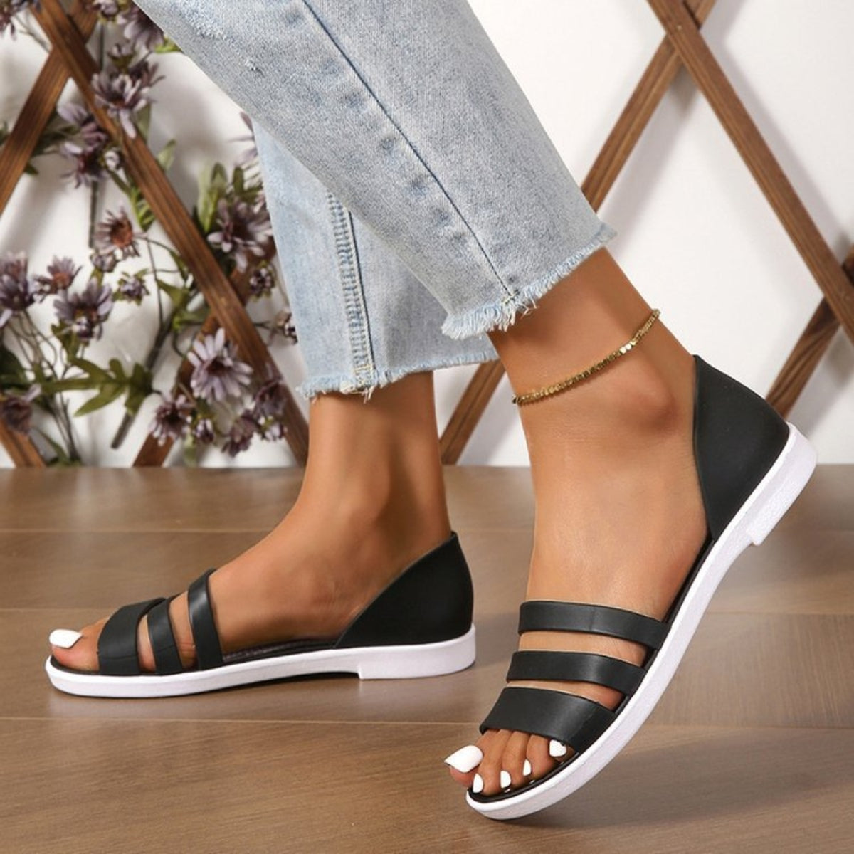 Three-Strap Sandals (4 Variants)