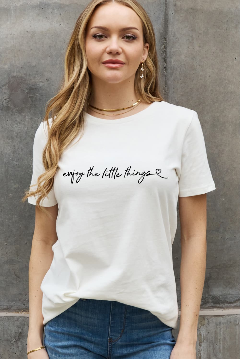 Simply Love Full Size ENJOY THE LITTLE THINGS Graphic Cotton Tee