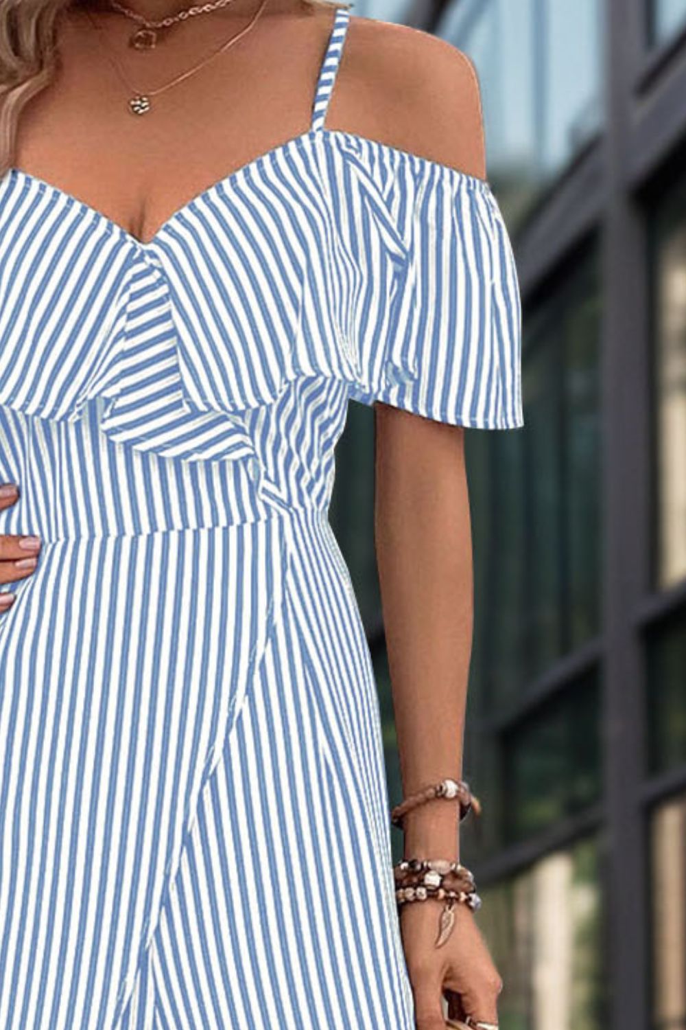 Ruffled Striped Short Sleeve Jumpsuit (3 Variants)