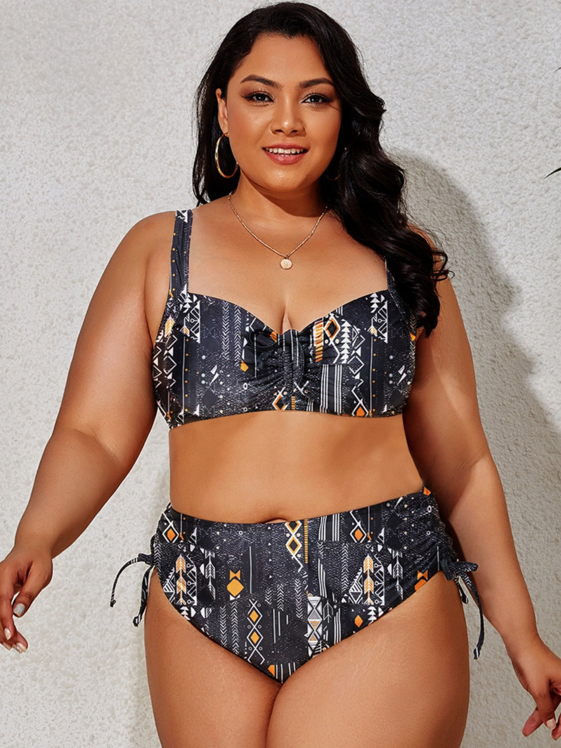 Plus Size Printed Wide Strap Two-Piece Swim Suit (9 Variants)