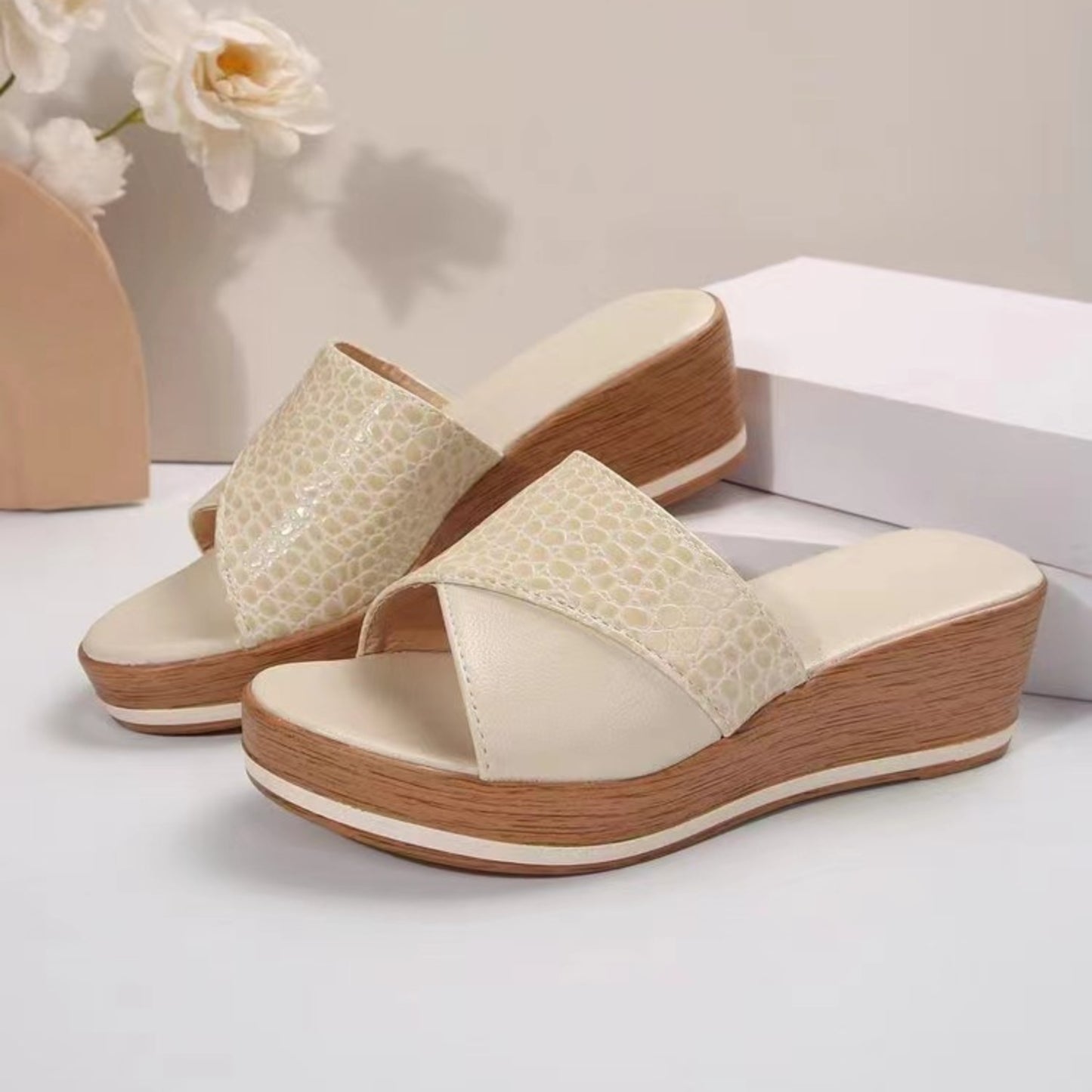 Down To Earth Mid Heel Sandals (2 Variants)